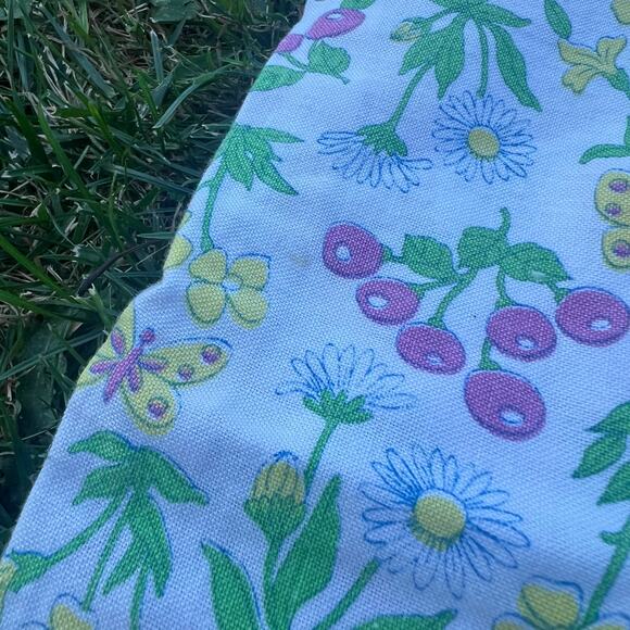 Vintage 17x17 Pillow Case Cover Floral Butterflies Groovy Retro Mod - Picture 5 of 7